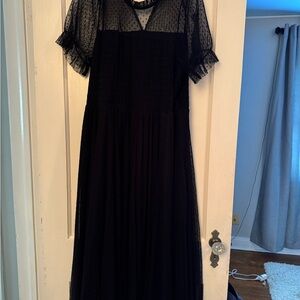 Chelsea28 Sheer Black Long Sleeve Dress